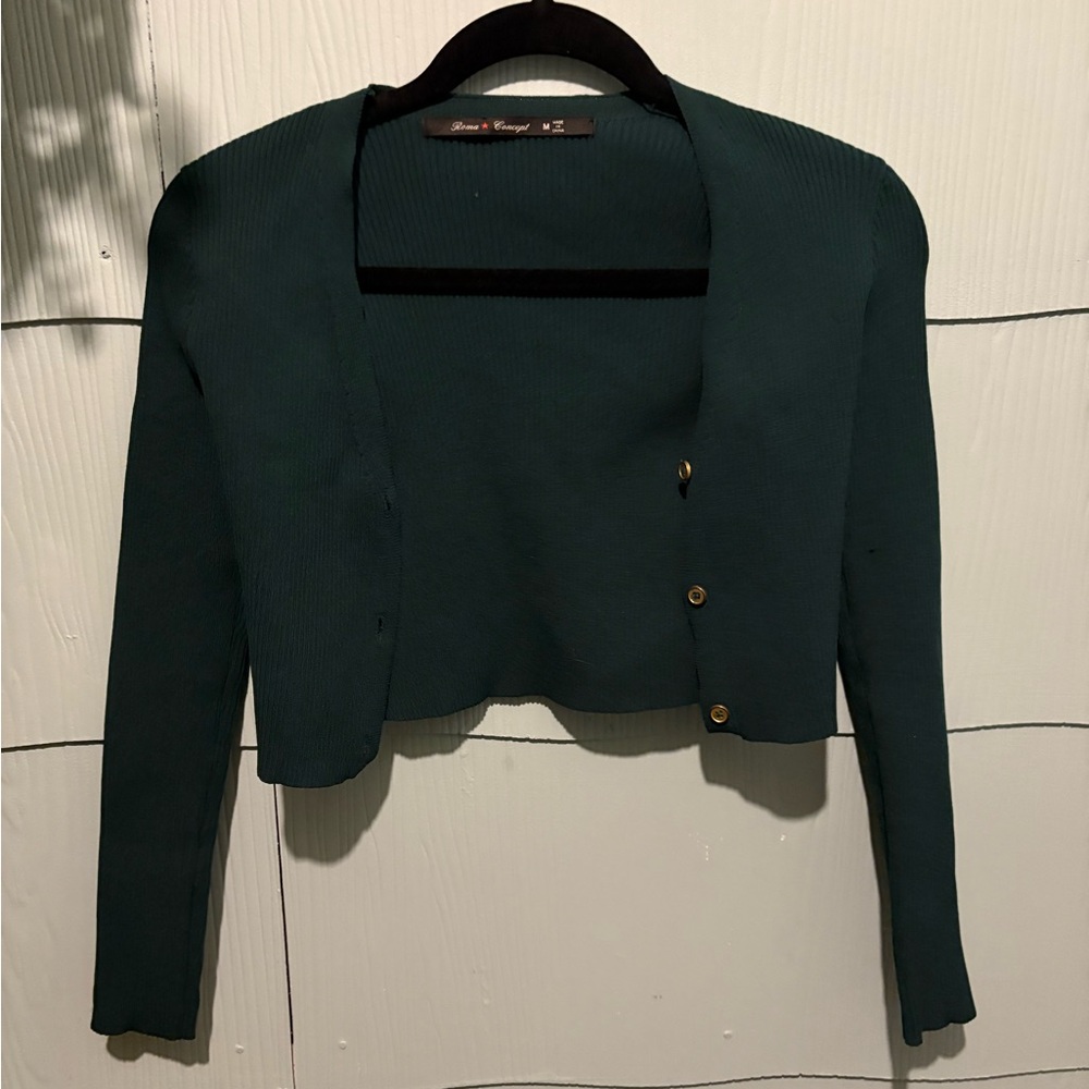 Green Button-Up Cardigan